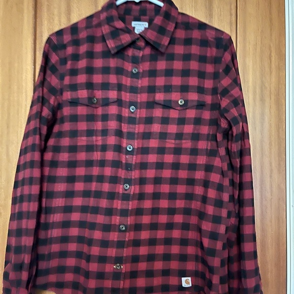 Carhartt flannel blouse like new size M 8-10 - Picture 1 of 2